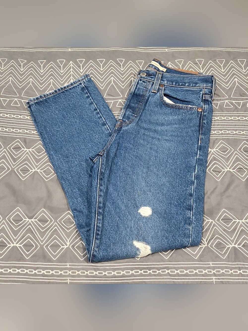 Levis Womens Wedgie Straight Distressed Jeans Size 26